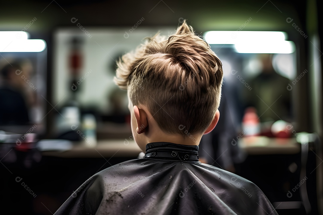 Corte de cabelo infantil menino na barbearia