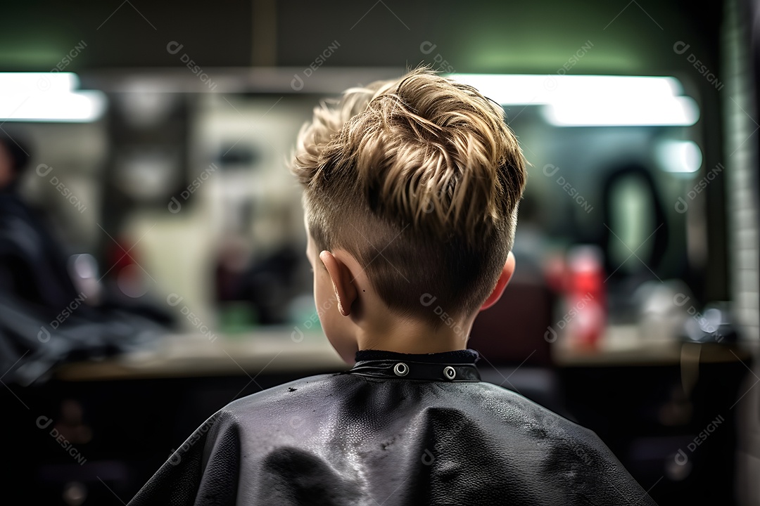 Corte de cabelo infantil menino na barbearia