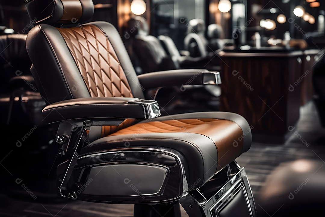Detalhes da poltrona da barbearia moderna