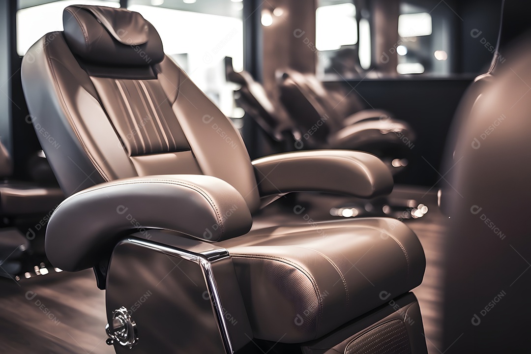 Detalhes da poltrona da barbearia moderna