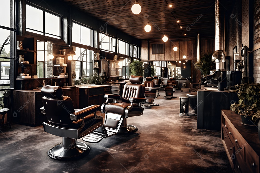 Detalhes da poltrona da barbearia moderna