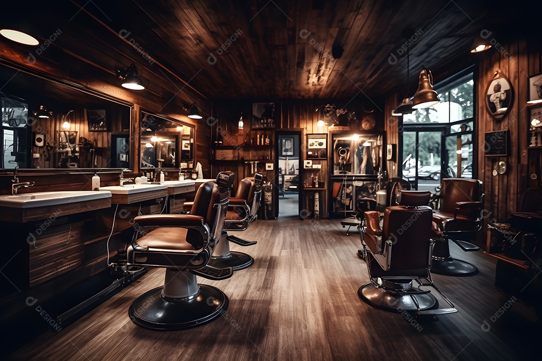 Detalhes da poltrona da barbearia moderna