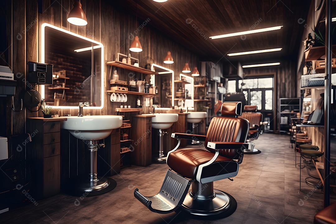 Detalhes da poltrona da barbearia moderna