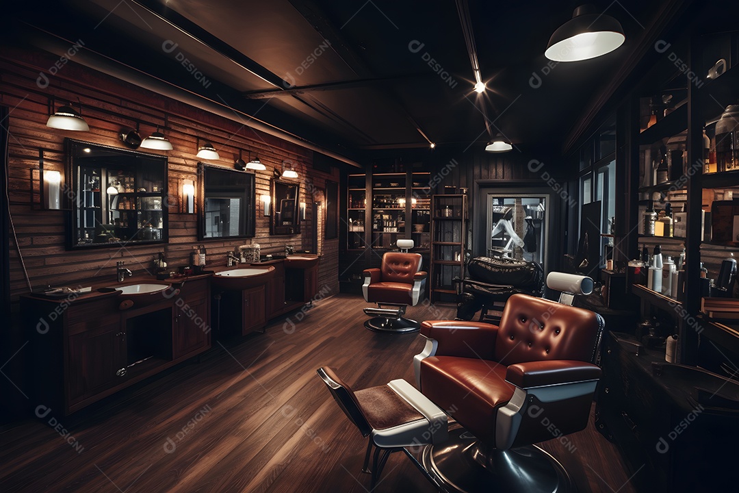 Detalhes da poltrona da barbearia moderna