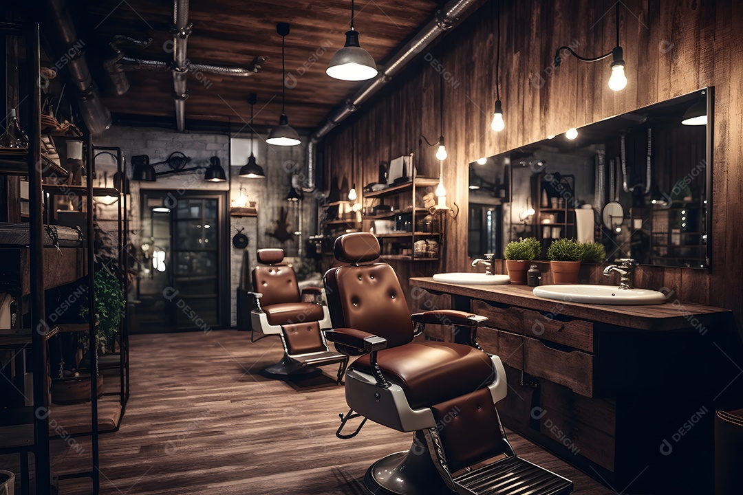 Detalhes da poltrona da barbearia moderna