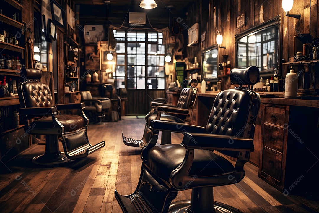 Detalhes da poltrona da barbearia moderna