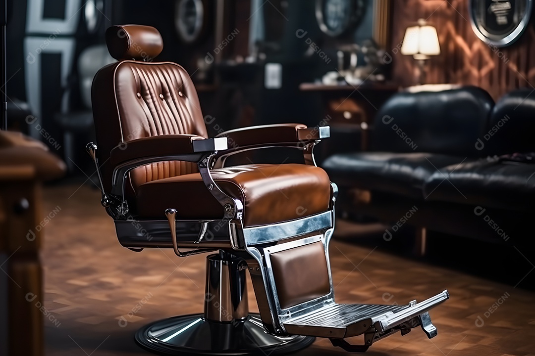 Detalhes da poltrona da barbearia moderna