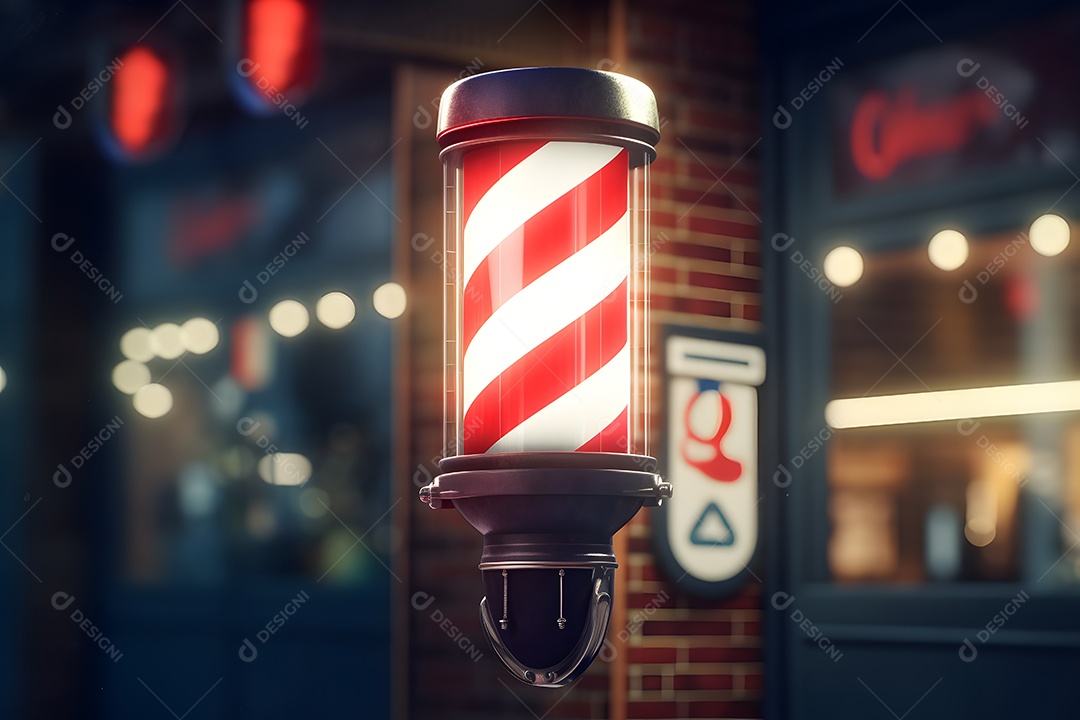 Poste de barbearia logo do símbolo de barbearia poste de barbearia retrô