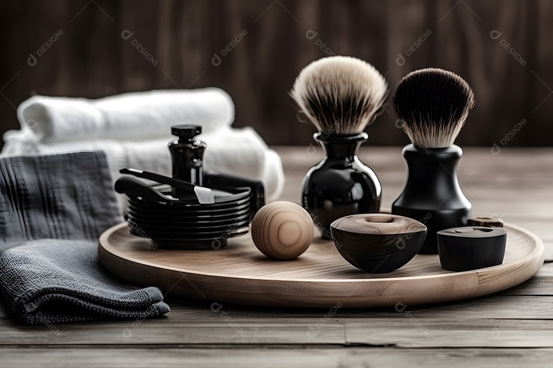 Detalhes de escova de barbear