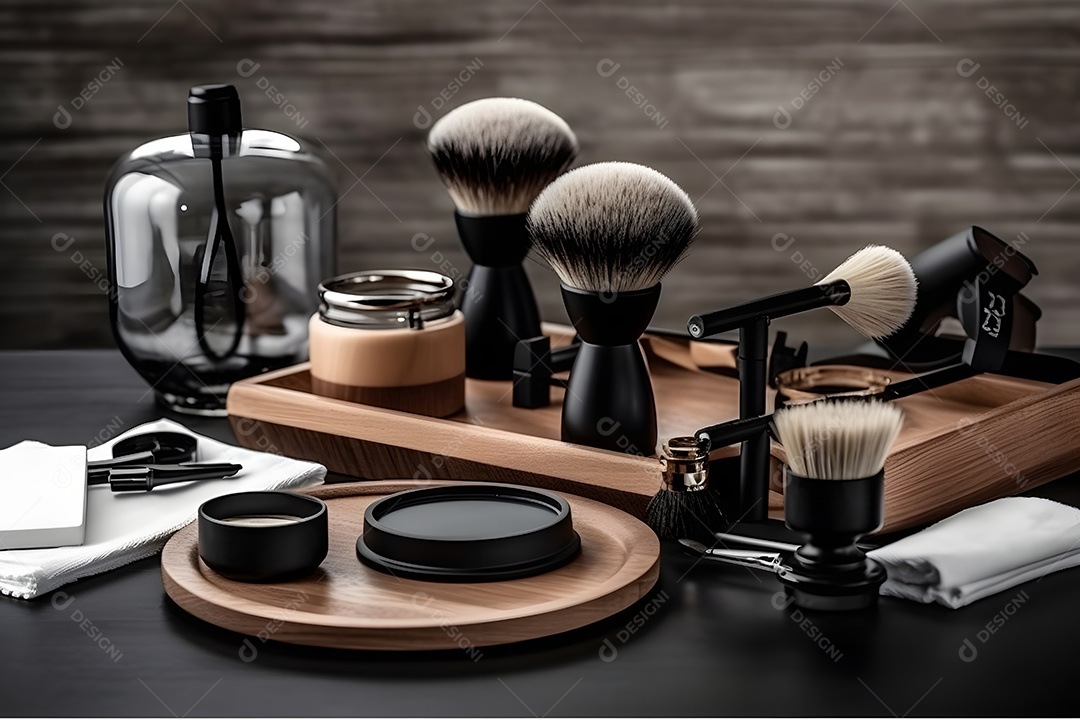 Detalhes de escova de barbear