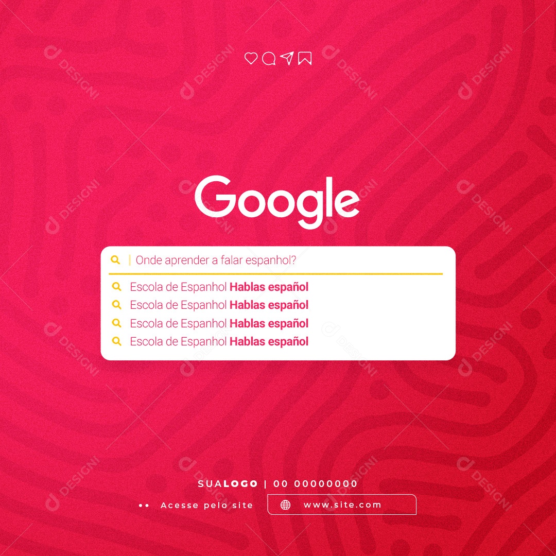 Escola de Espanhol Social Media PSD Editável