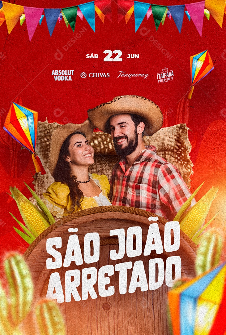 Social Media São João Arretado Flyer PSD Editável