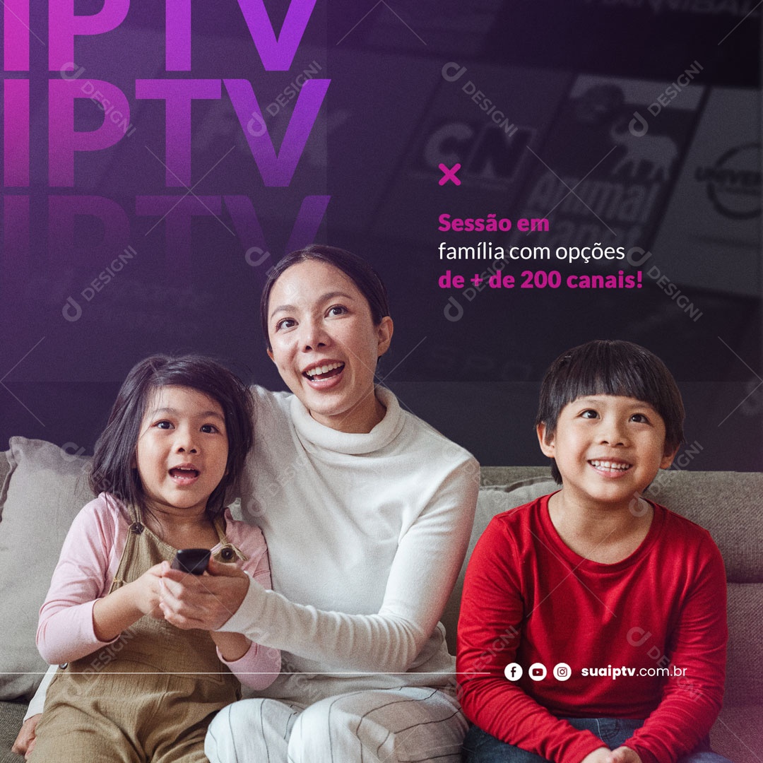 Sesão Em Família IPTV Social Media PSD Editável