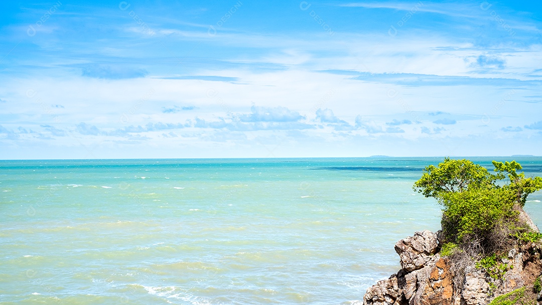Vista de uma linda praia