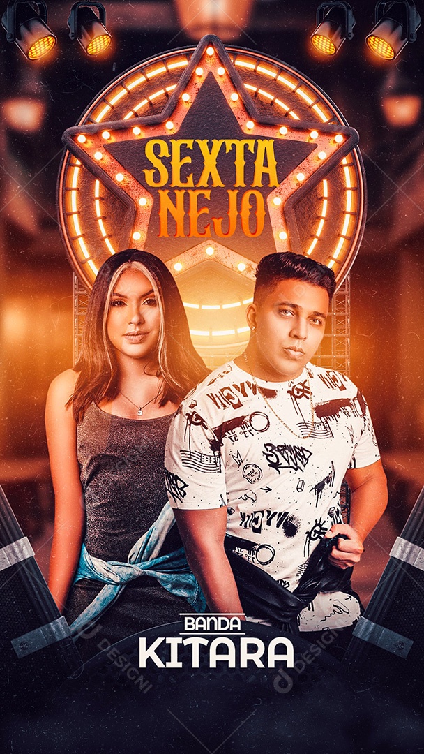 Flyer Show Banda Kitara Story Social Media PSD Editável