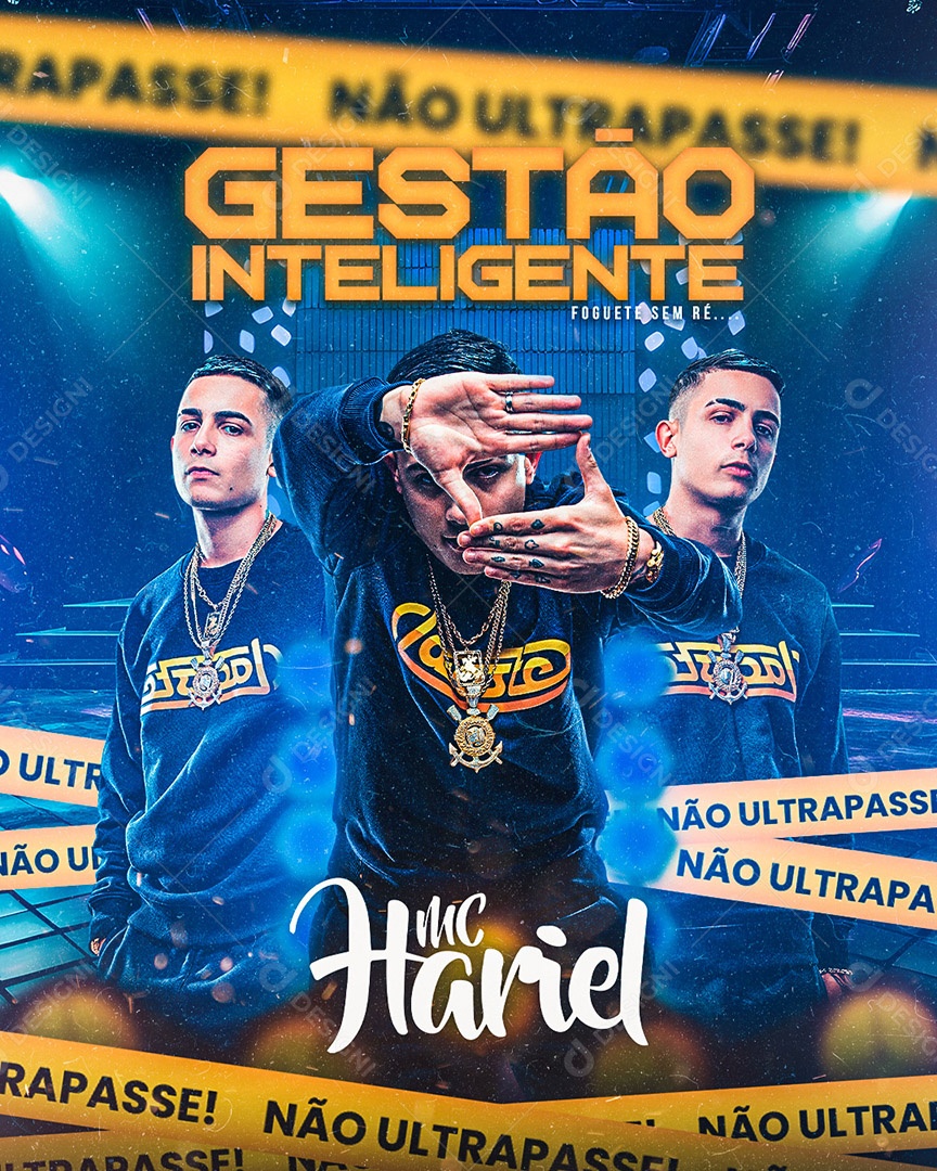 Flyer Gestão Inteligente MC Hariel Social Media PSD Editável