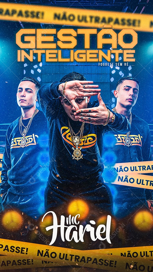 Flyer Gestão Inteligente MC Hariel Story Social Media PSD Editável