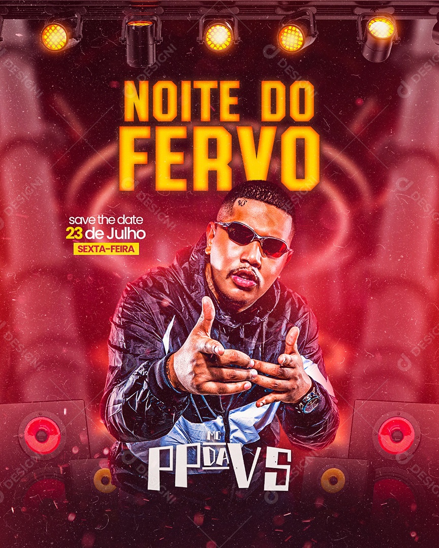 Flyer Noite do Fervo MC PP da VS Social Media PSD Editável