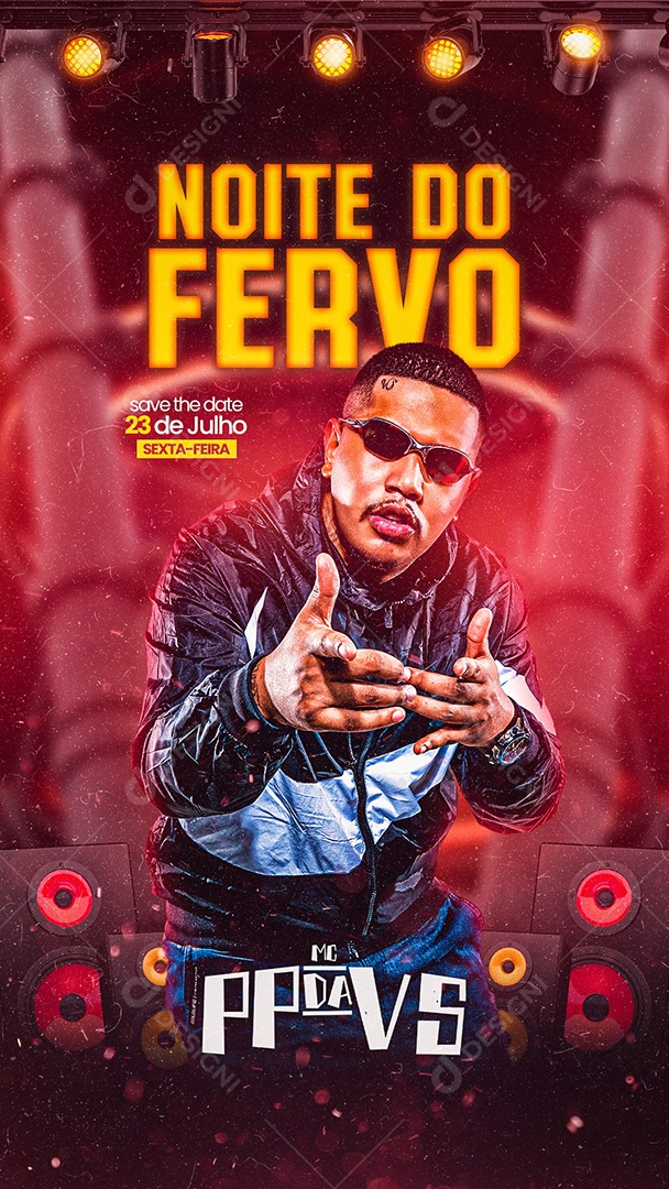 Flyer Noite do Fervo MC PP da VS Story Social Media PSD Editável