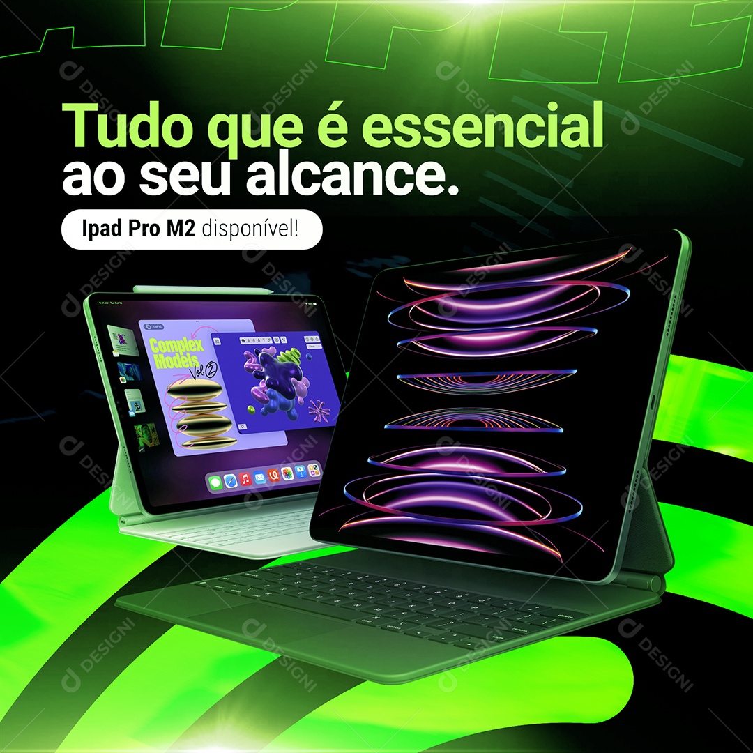 Ipad Pro M2 Tudo Que é Essencial ao Seu Alcance Social Media PSD Editável