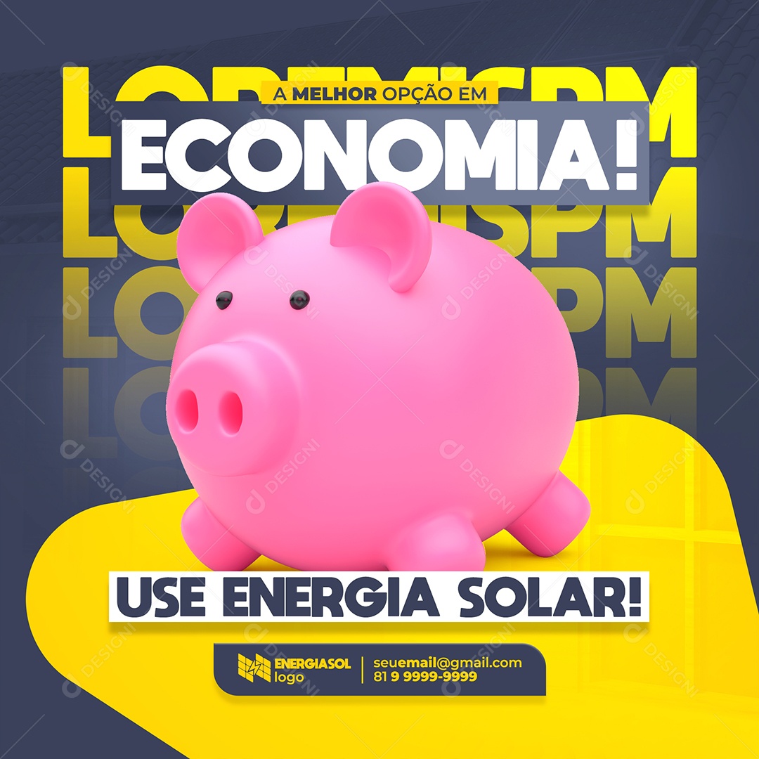 Post Feed Energia Solar A Melhor Opção em Economia Social Media PSD Editável