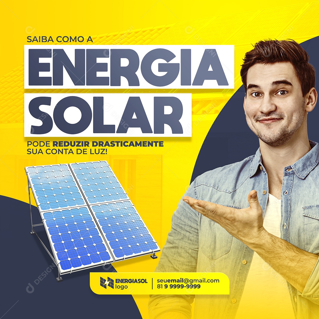Post Feed Energia Solar Pode Reduzir Drasticamente Sua Conta De Energia PSD Editável