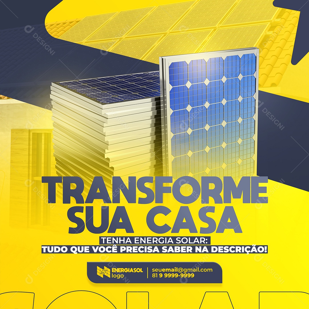 Post Feed Energia Solar Transforme Sua Casa Tudo Que Você Precisa Saber PSD Editável