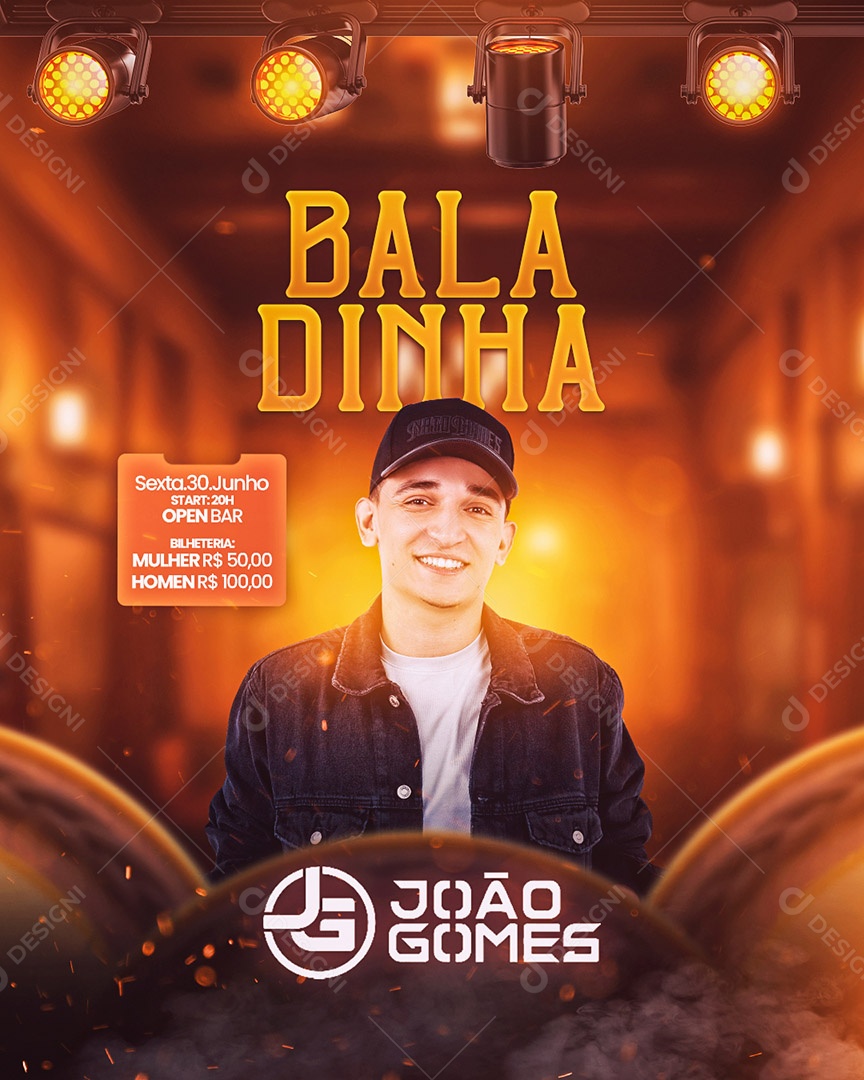 Flyer Baladinha Cantor João Gomes Social Media PSD Editável