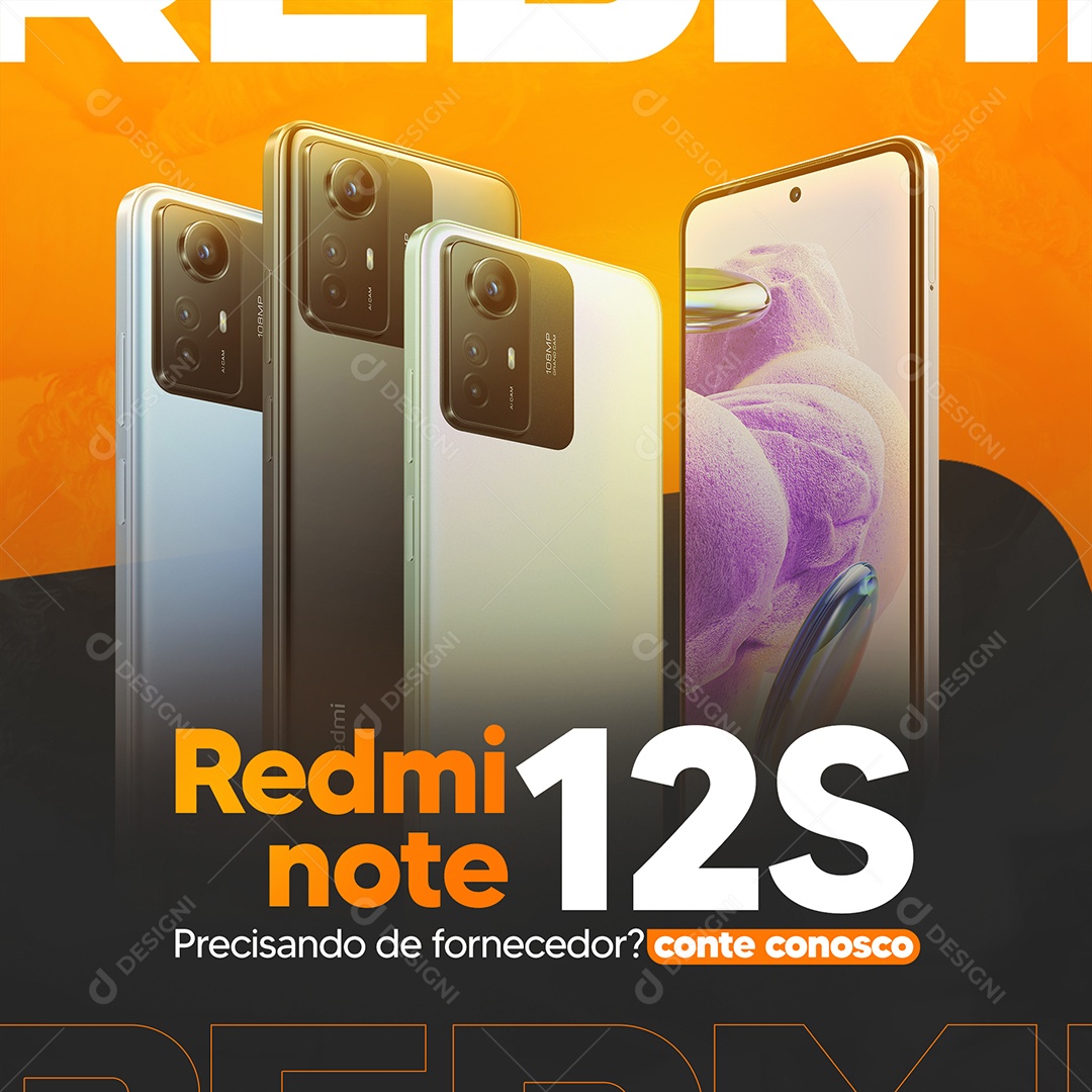 Post Feed Redimi Note 12S Precisando de Fornecedor Social Media PSD Editável