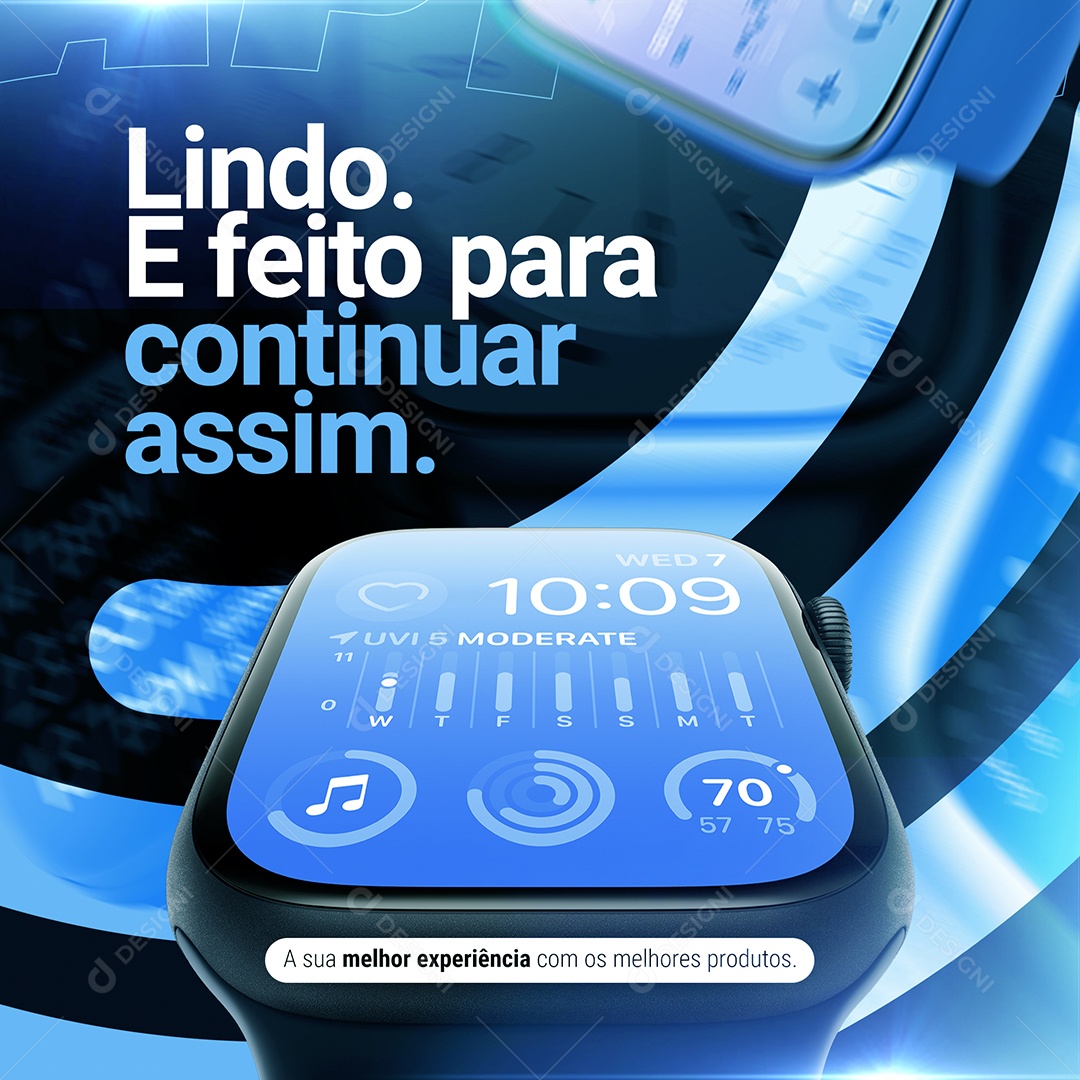 Post Feed  Smart Watch Lindo e Feito Para Continuar Assim Social Media PSD Editável