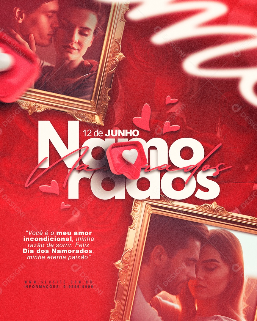 Feed Dia Dos Namorados 12 De Junho Amor Incondicional PSD Editável