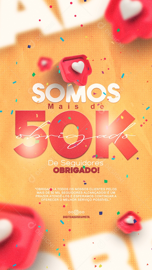 Story Somos Mais De 50K Seguidores Obrigado Social Media PSD Editável