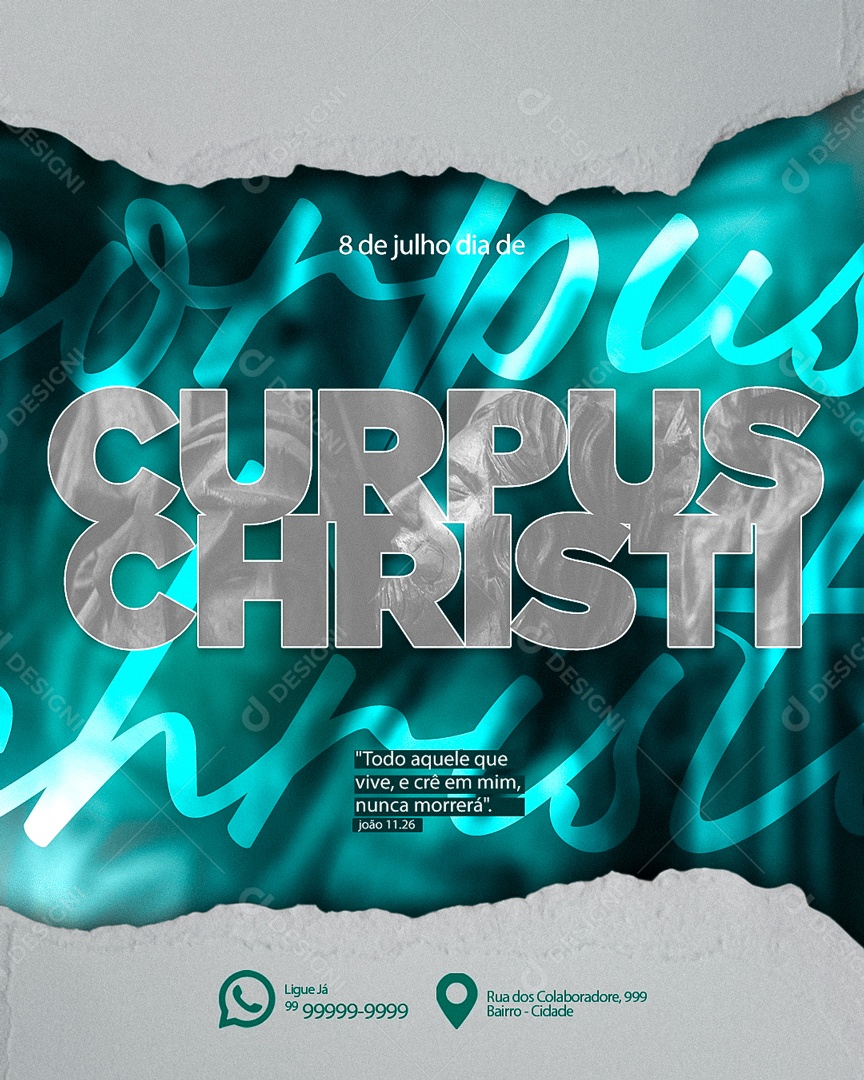 Corpus Christi Nunca Morrerá Social Media PSD Editável