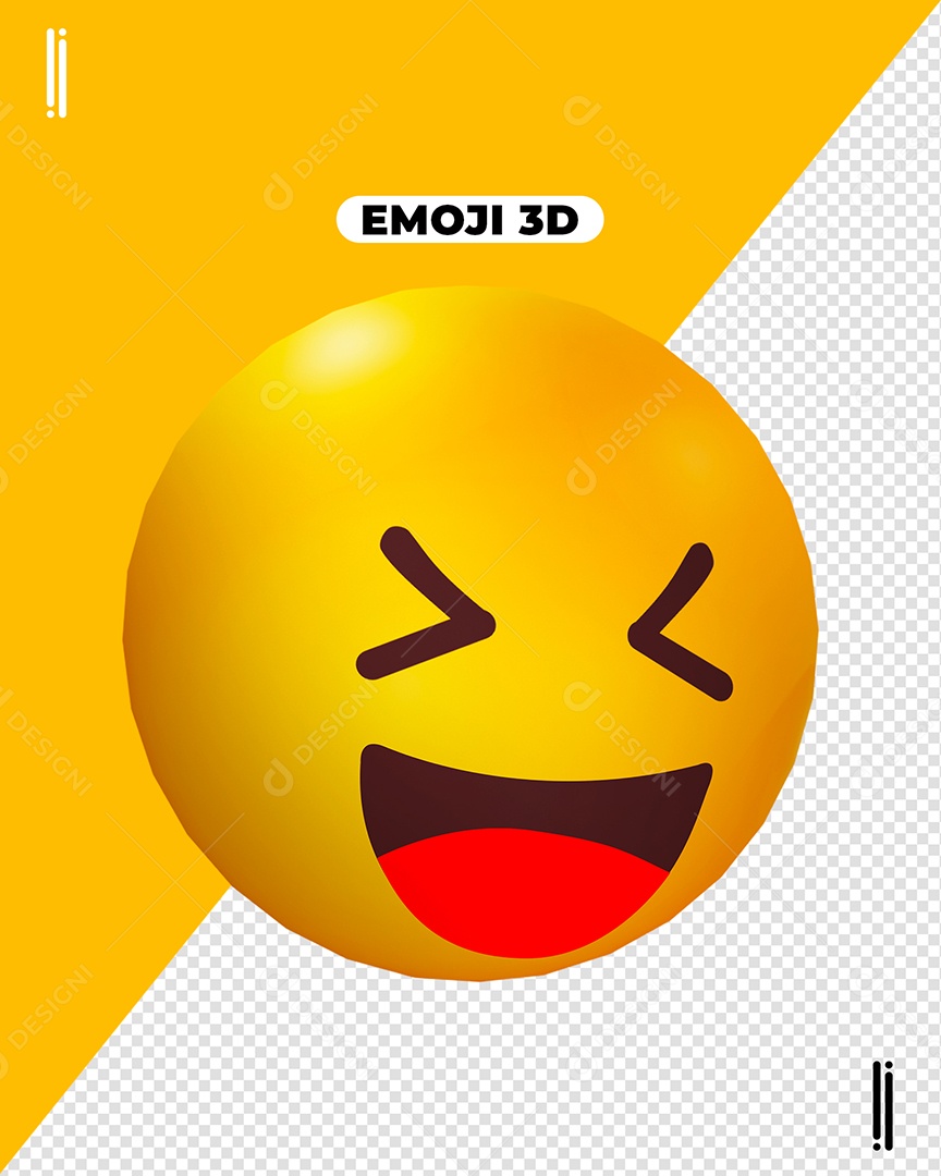 Emoji 3D Careta Alegre Para Composição PSD