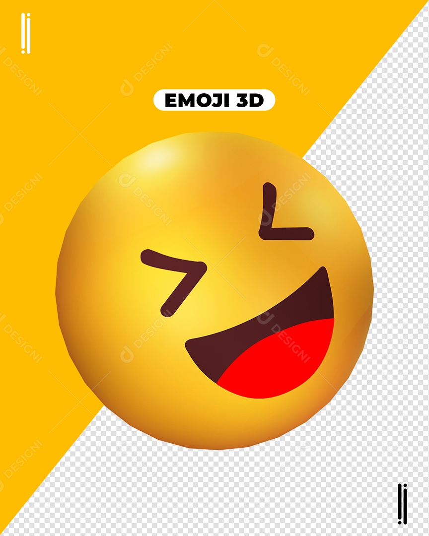 Emoji 3D Careta Alegre Para Composição PSD