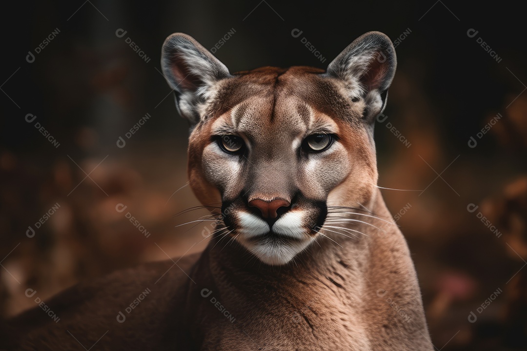 Puma sobre fundo de composição perfeita gerado por IA