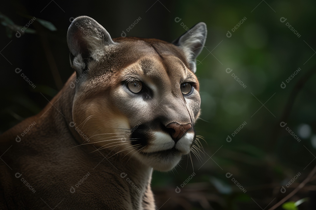 Puma sobre fundo de composição perfeita gerado por IA