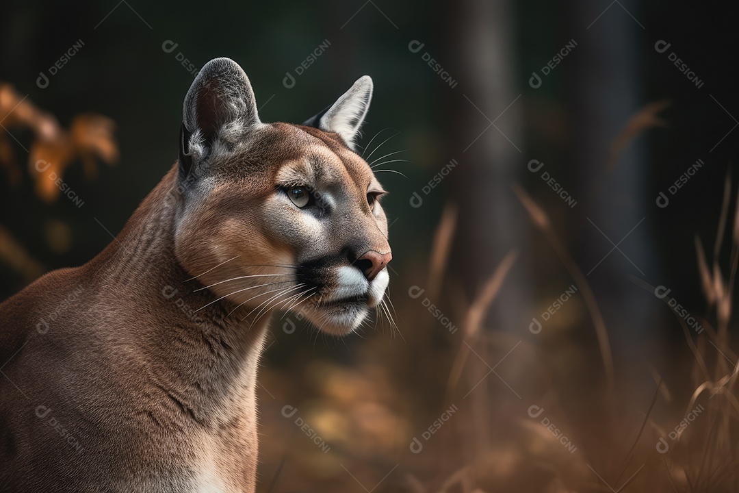 Puma sobre fundo de composição perfeita gerado por IA