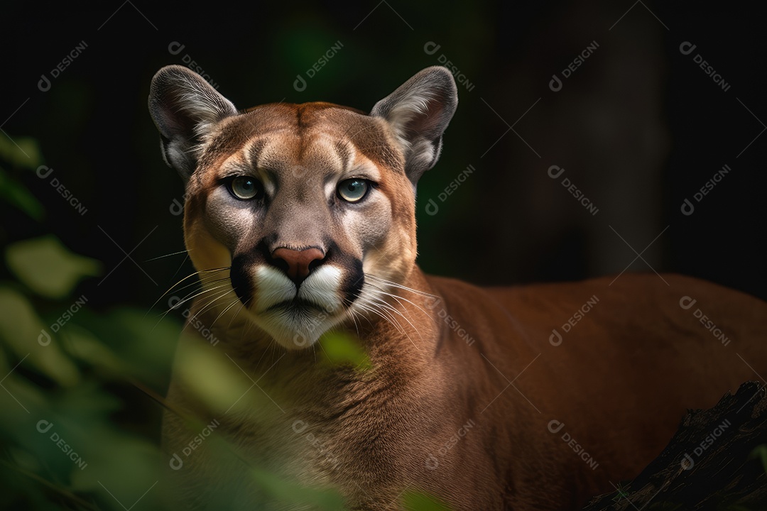 Puma sobre fundo de composição perfeita gerado por IA