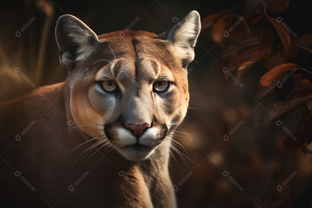 Puma sobre fundo de composição perfeita gerado por IA