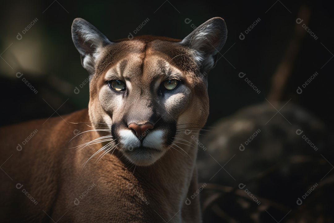 Puma sobre fundo de composição perfeita gerado por IA