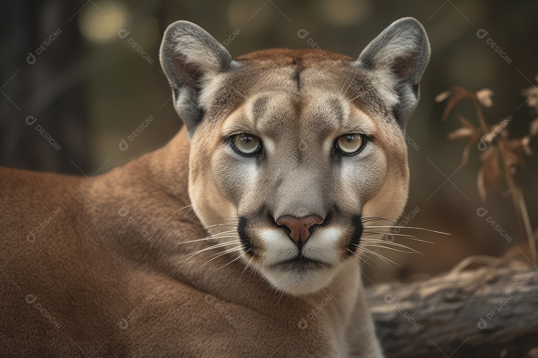 Puma sobre fundo de composição perfeita gerado por IA