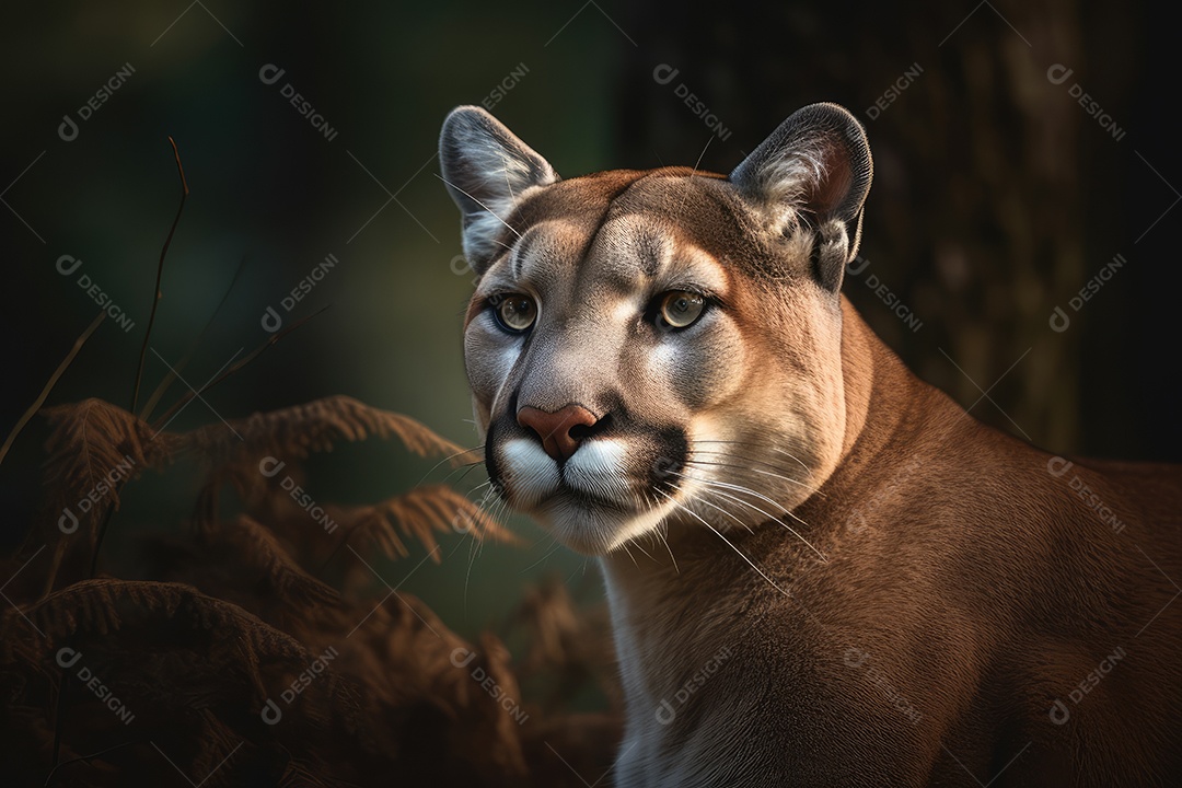 Puma sobre fundo de composição perfeita gerado por IA