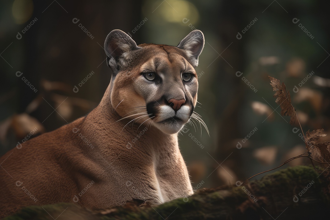 Puma sobre fundo de composição perfeita gerado por IA