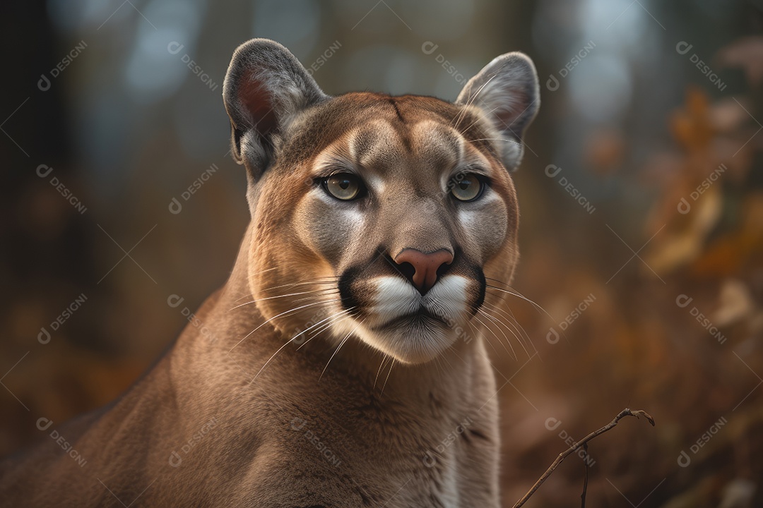 Puma sobre fundo de composição perfeita gerado por IA