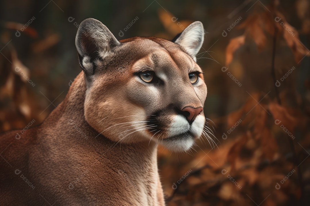 Puma sobre fundo de composição perfeita gerado por IA