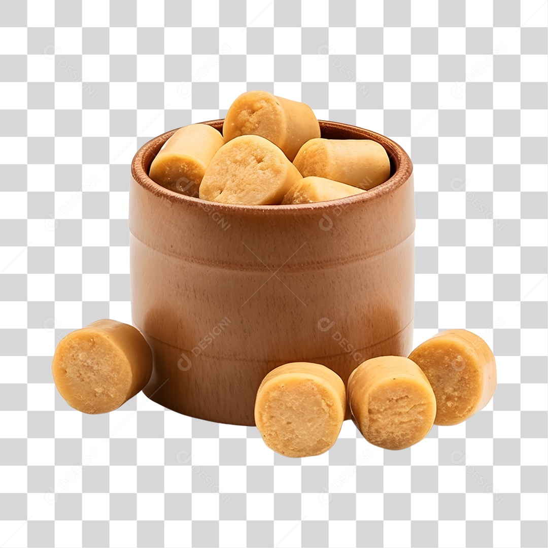 Paçocas sobre uma tigela de madeira PNG Transparente