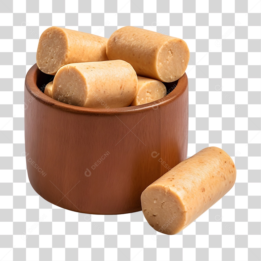 Paçocas sobre uma tigela de madeira PNG Transparente