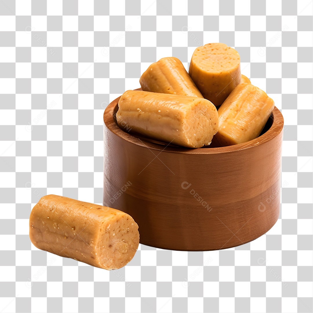 Paçocas sobre uma tigela de madeira PNG Transparente