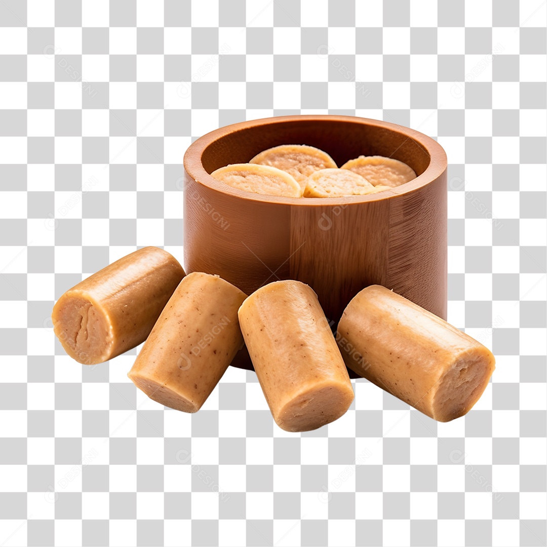 Paçocas sobre uma tigela de madeira PNG Transparente
